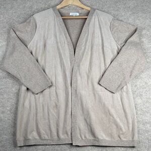 Calvin Klein Light Taupe Open-Front Cardigan